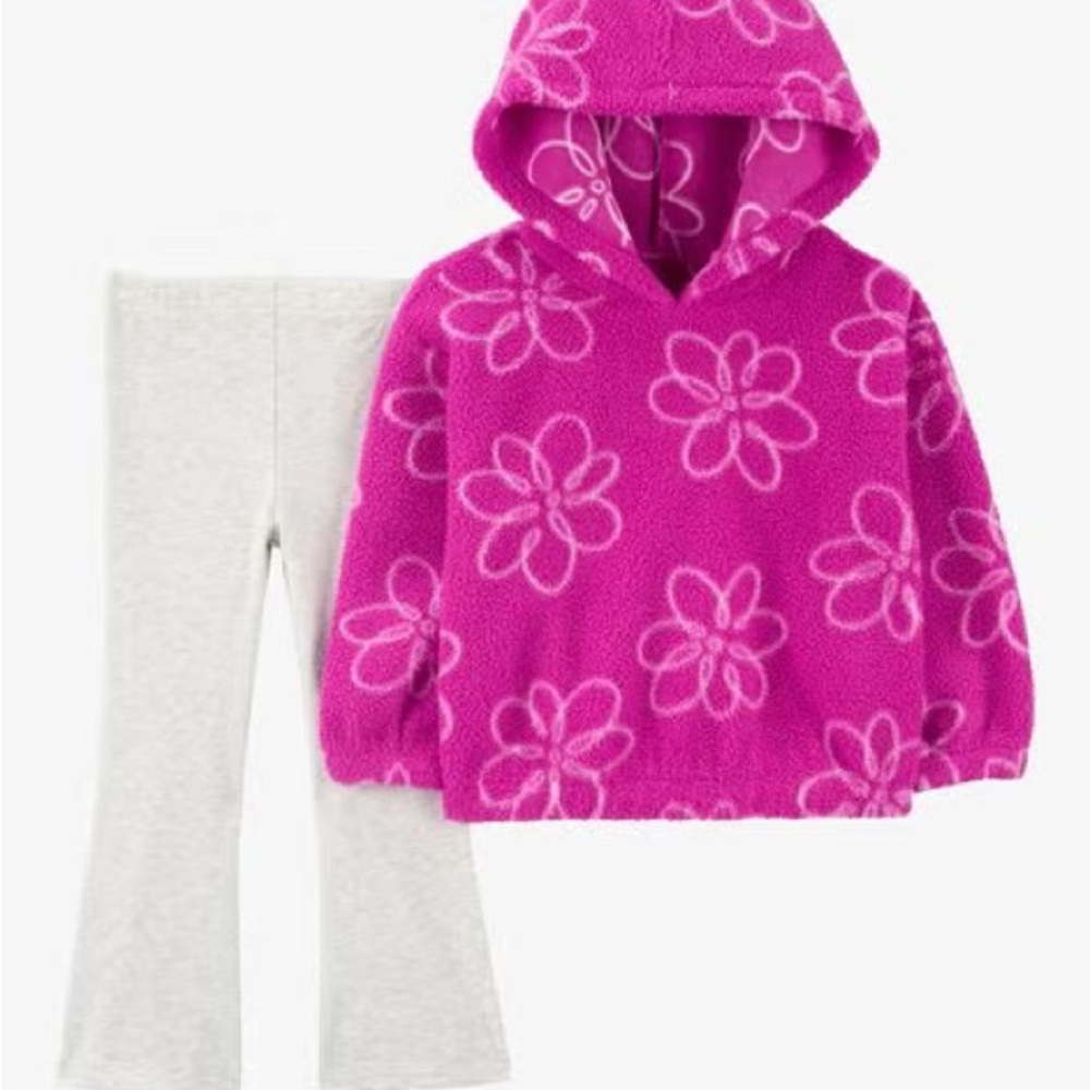 Baby 2-Piece Floral Fleece Pullover & Legging Set